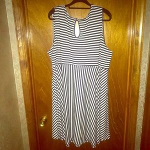Lane Bryant Striped Knee Length Dress